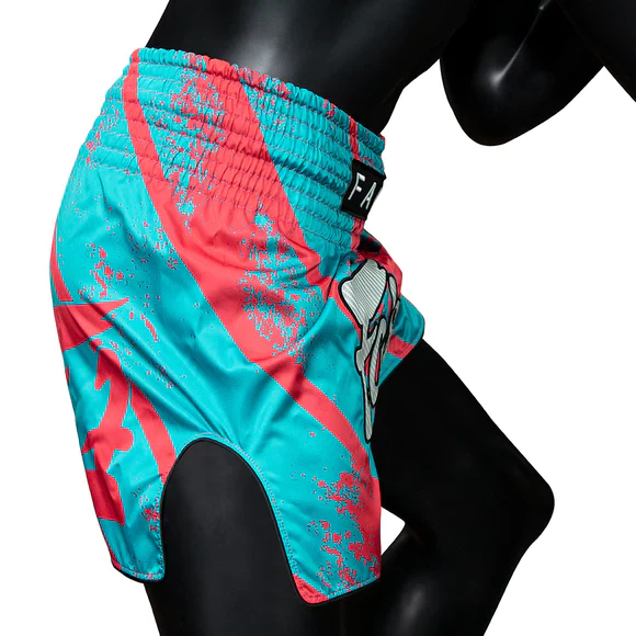 BS1929 Street King Pink/Blue New Muay Thai Boxing Shorts Slim Cut - Image 5