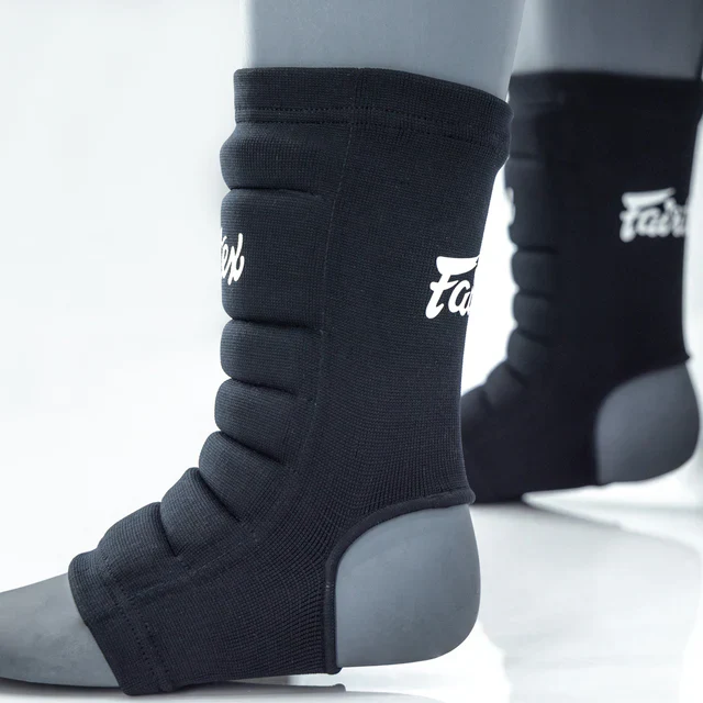 Fairtex AS2 Padded Ankle Support – Extra Cushioning for Muay Thai, Kickboxing – Shock-Reducing Design, Breathable High-Quality Fabric – Sleek Black - Image 3