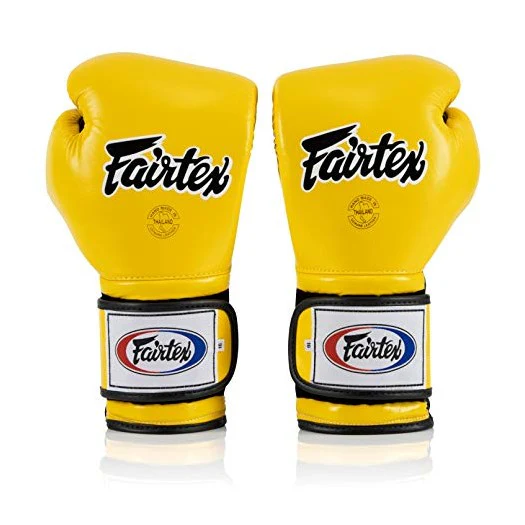 Fairtex BGV9 Mexican Style Yellow Black Piping Muay Thai Boxing Glove - Heavy Hitter (10 oz)- Sale - Image 4