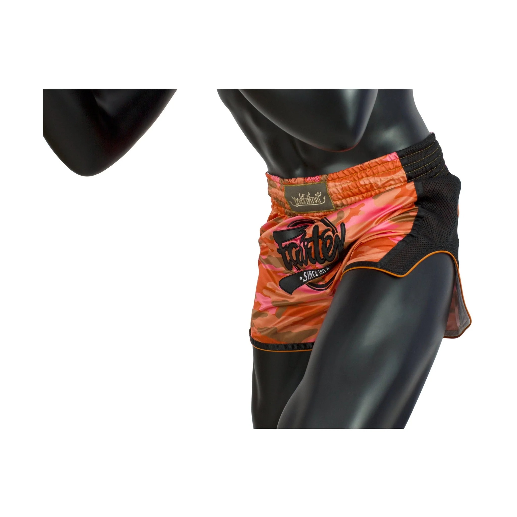 Fairtex BS1711 Orange Camo Slim Cut Muay Thai Boxing Short - Image 6