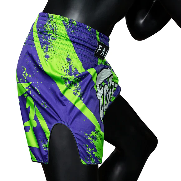 Fairtex BS1928 Green/Blue New Muay Thai Boxing Shorts Slim Cut - Image 4